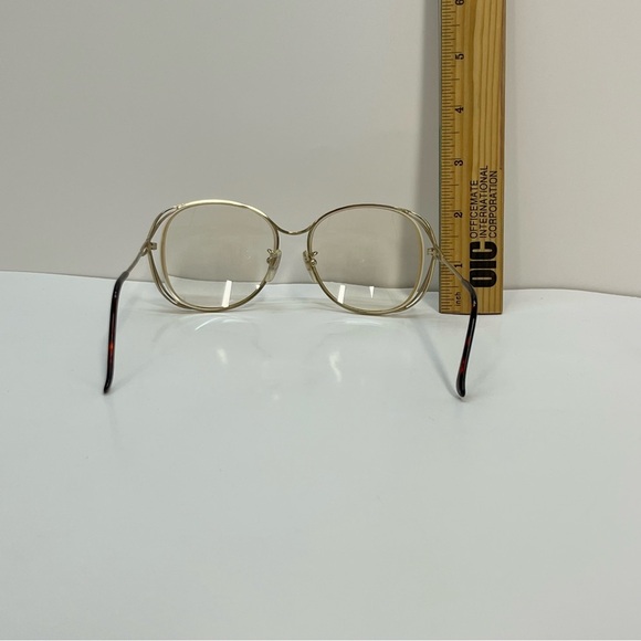 vintage swank optical frames 57016 30 eclair 857 806 gold tone metal - Picture 3 of 9